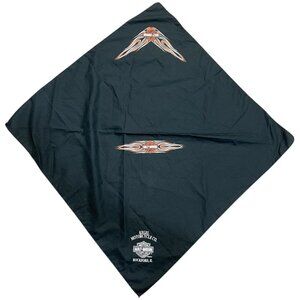 Vintage 2002 Harley Davidson Bandana Kegal Motorcycle Rockford, IL Black/Orange